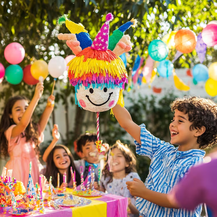 Niños celebrando una fiesta infantil